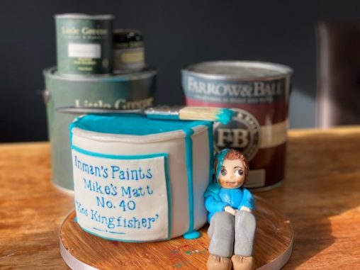 Photo paint tin cake